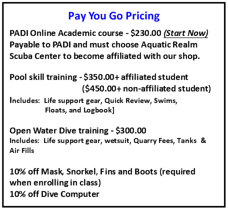 Open Water Diver - Pay as you go pricing!